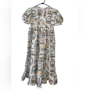 Daisy Kingdom Girls Dress Easter Parade Rabbit Puff Sleeves Bunny 7-8 Handmade